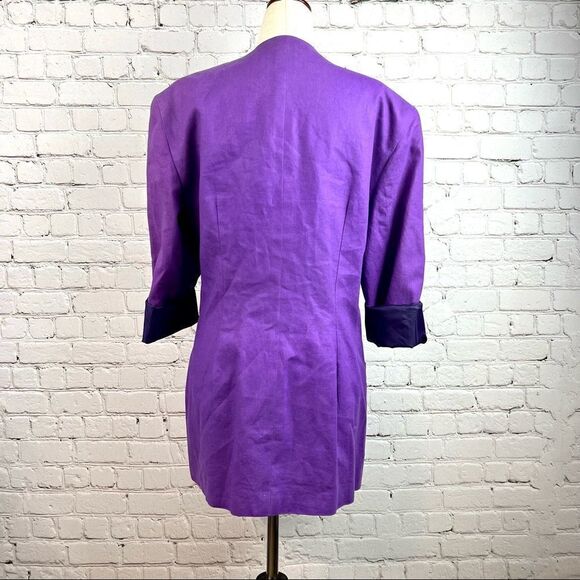Vintage 90s Althuser Grape/Violet Geometric Shape Embroidered Funky Blazer M - Picture 8 of 13